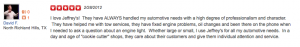 Yelp review of Jeffrey's Automotive Repair