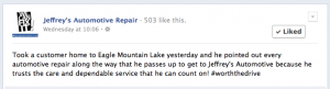 Jeffrey's Automotive - Facebook testimony