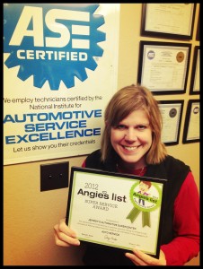Angie's List Super Service award for Auto Service - Jeffrey's Automotive in Fort Worth