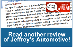 Fort Worth mechanic highly recommended "for their work and their integrity" - Jeffrey's Automotive