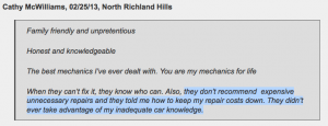 Jeffrey's Autotmotive Repair in Fort Worth: Reviews from Customers