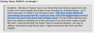 Jeffrey's Autotmotive Repair in Fort Worth: Reviews from Customers