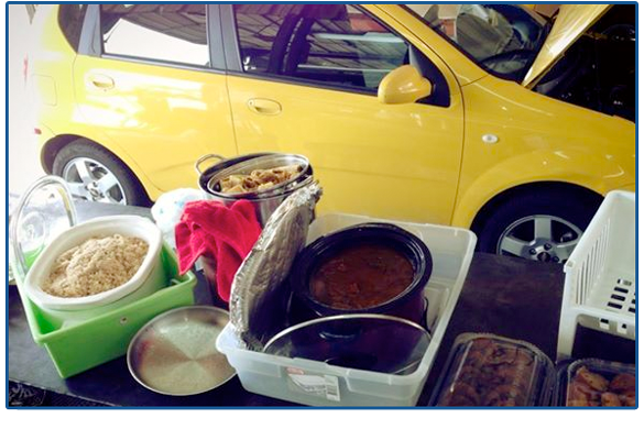 Happy customer of Jeffrey's Automotive in Fort Worth shows appreciation with tamales!