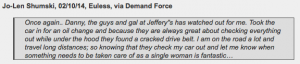 online customer review about Jeffrey's Automotive - your trusted mechanic in Fort Worth