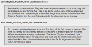 Keller and NRH customers find good experience at alignment shop