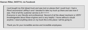 Diesel truck repair in Fort Worth - customer review