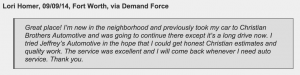 Customer review of Jeffrey's Automotive: needing a mechanic