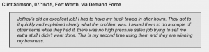 Fort Worth automotive repair repeat customer: "no high pressure sales job"
