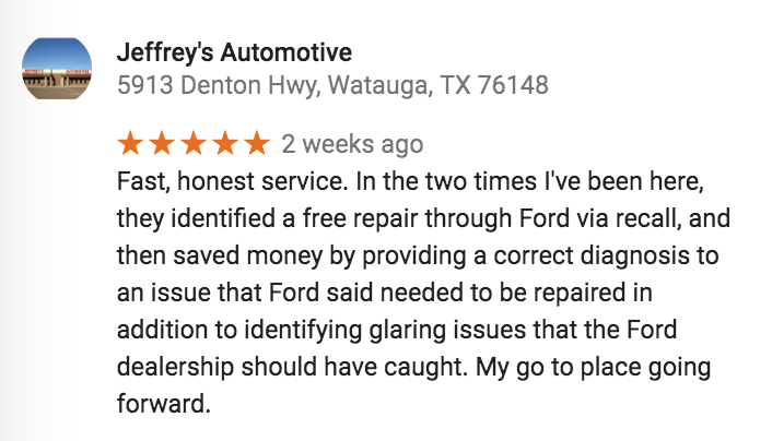 Park Glen review of Fort Worth mechanic