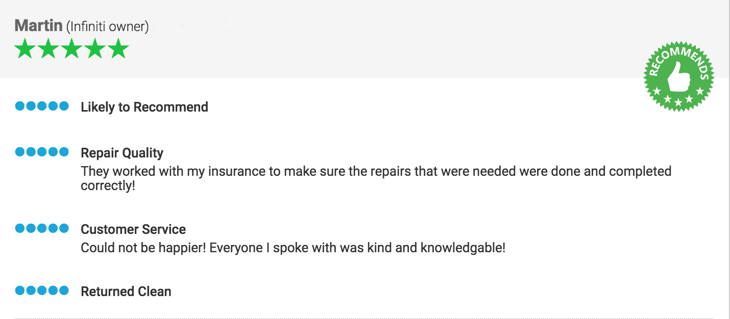 Carwise - review - Jeffrey's Collision Center - Fort Worth / Watauga