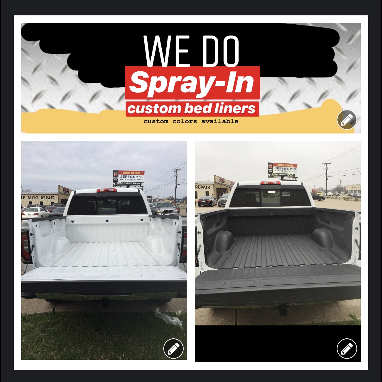 Jeffrey's Sprayed-in Custom Bed Liners