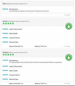 Collision Center reviews from North Fort Worth Shop