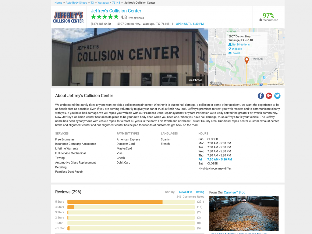 Jeffrey's Collision Center